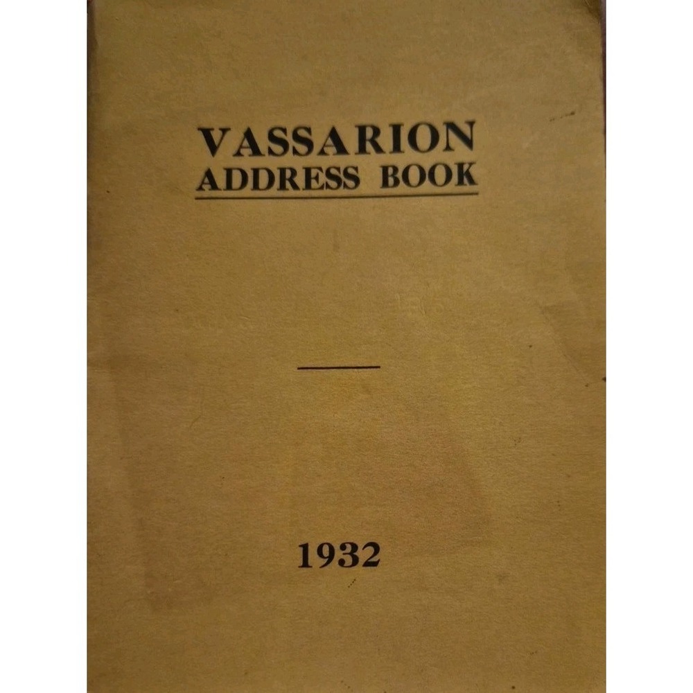 1936 Vassarion Adress Book